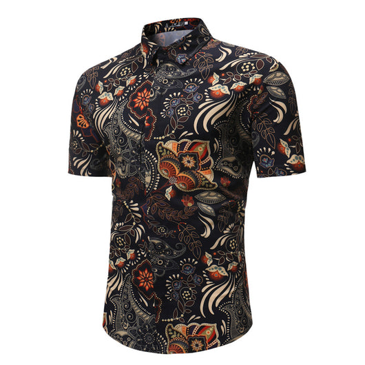 Camisa Floral de Manga Corta Casual - Image 4
