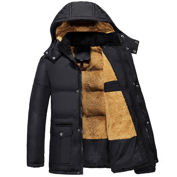 Chaqueta de Invierno Acolchada para Hombre con Forro de Felpa