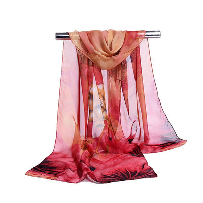 Foulard Largo Estampado Loto para Mujer - Image 9