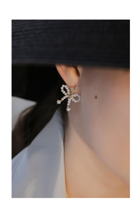 Aretes de Perla con Moño - Image 6