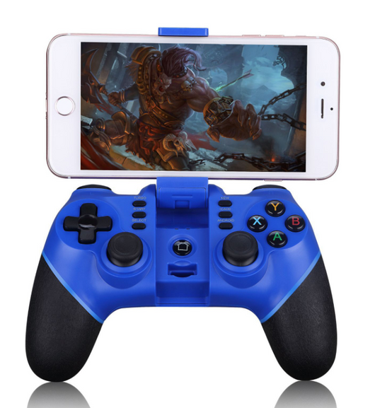 White and black mobile game controller with a central phone mount, D-pad, dual joysticks, and action buttons. - Image 12