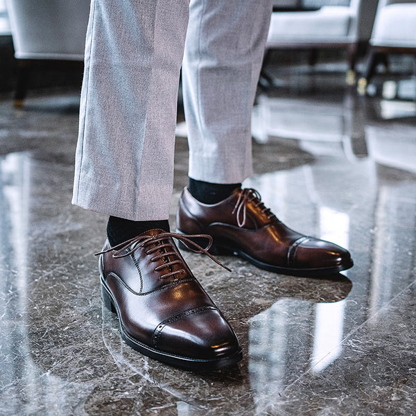 Zapatos Oxford de Cuero Genuino Transpirables para Hombre