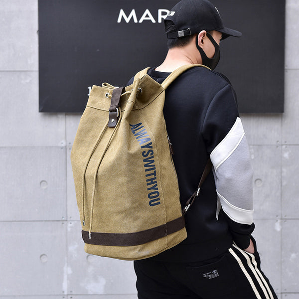 Mochila Viajera Tipo Tambor con Compartimento para Laptop