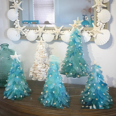 Árbol de Navidad Azul de Cristal DIY - Decoración Única y Creativa
