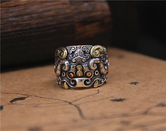 Anillo de Plata Esterlina 925 con Patrón Dragón Vintage - Image 10