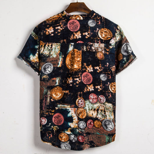 Camisa Casual de Manga Corta Estampada para Hombre - Image 13