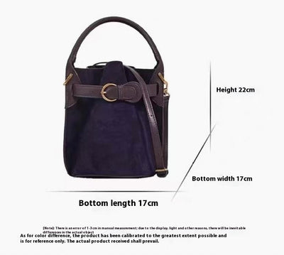 Bolso Mensajero Bucket de Terciopelo Púrpura para Mujer - Image 7