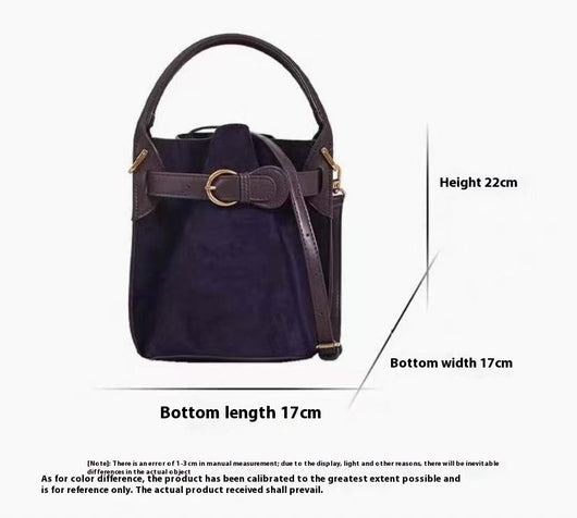 Bolso Mensajero Bucket de Terciopelo Púrpura para Mujer - Image 7