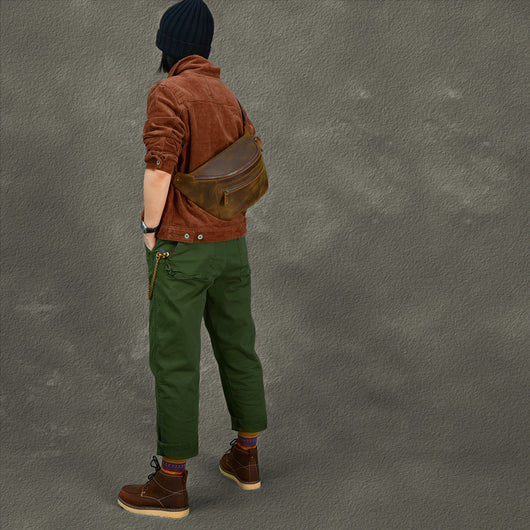 Bolsa de Pecho Vintage Cuero Crazy Horse Distresado para Hombre - Image 10