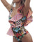 Traje de Baño Enterizo con Volantes Elegante