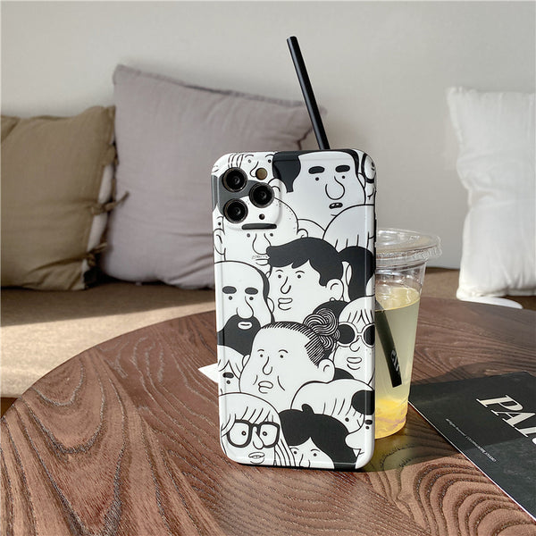 Funda para celular con ilustración en blanco y negro