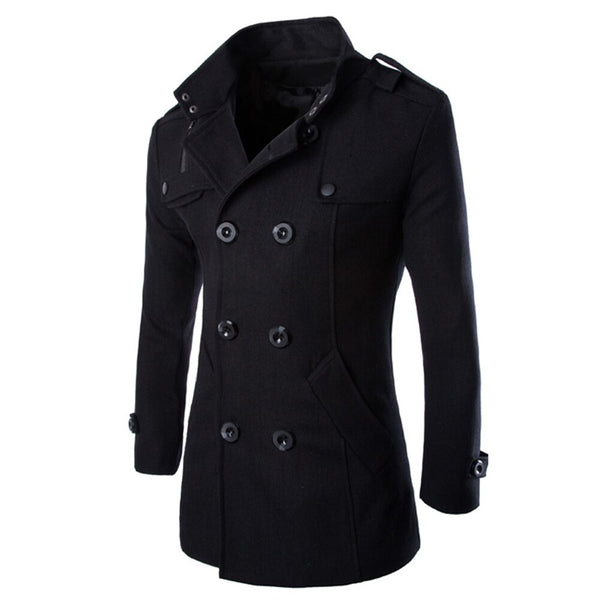 Abrigo Trench de Lana con Cuello Mao Hombre - Image 6