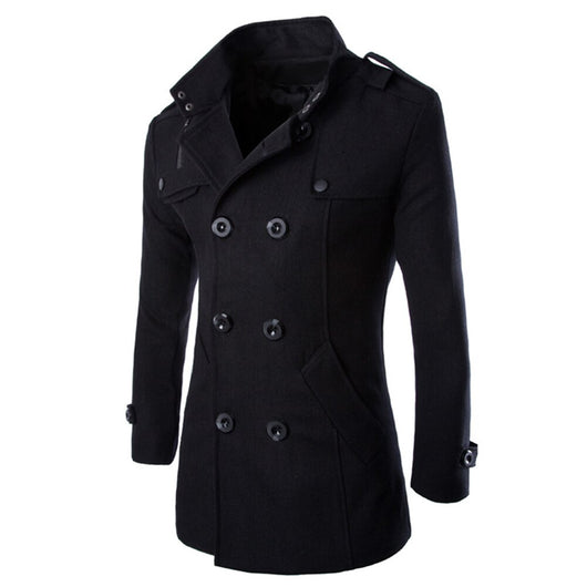 Abrigo Trench de Lana con Cuello Mao Hombre - Image 6