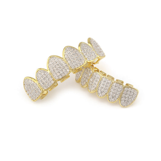 Grillz de Circón Micro-set Hip Hop Dorado