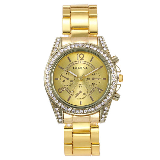 Reloj de Dama con Diamantes en Esfera de Aleación de Cuarzo