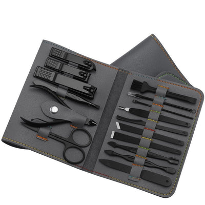 Kit Completo de 16 Herramientas de Manicura en Acero Inoxidable con Estuche PU - Image 21