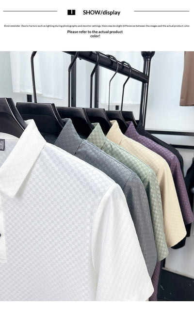 Playera Polo Hombre Jacquard Cuadros Transpirable Verano - Image 37