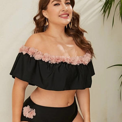 Traje de Baño Asimétrico de Cintura Alta con Abertura - Image 3