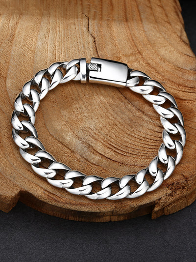 Pulsera Cubana de Plata 925 Estilo Nacional Brillo Espejo - Image 8