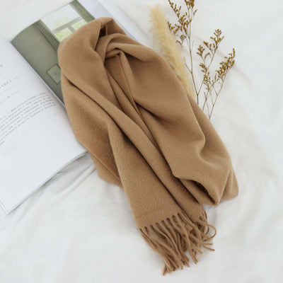Bufanda de Lana Premium Gruesa para Invierno - Colores Sólidos Versátiles - Image 7