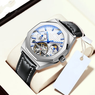 Reloj Mecánico Flywheel Sol Luna Estrellas - Image 12