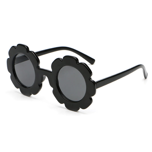 Gafas de sol infantiles marco redondo con flores - Diseño personalizado para niñas