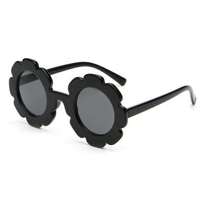 Gafas de sol infantiles marco redondo con flores - Diseño personalizado para niñas