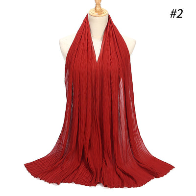 Hijab Chiffón Plisado con Efecto Perla - Capa Versátil - Image 29