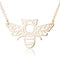 Personalized hollow bee necklace Dorado