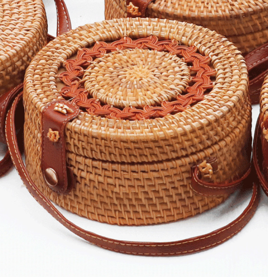 Bolsa Mensajero de Ratán Tejido - Bolsa de Viaje Artesanal