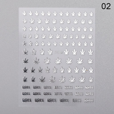 Stickers de Uñas 3D Hoja de Arce con Bronce Láser - Diseño DIY 6 Colores - Image 12
