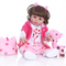 Boneca Reborn Bebe Cabelo Cacheado 49 Cm Corpo Inteiro Silicone Olho Marrom