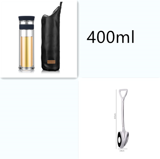 Botella Térmica de Vidrio Borosilicato 400ml con Infusor para Té y Agua - Image 9