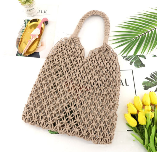 Bolsa Tejida de Malla Hueca - Bolso Casual de Paja Transpirable - Image 5