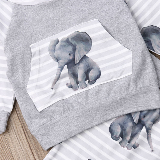 Suéter de Rayas con Estampado de Elefante Manga Larga - Image 3