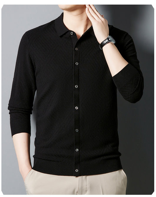 Suéter Urbano de Terciopelo Juan para Hombre - Cuello Alto Liso Otoño - Image 15