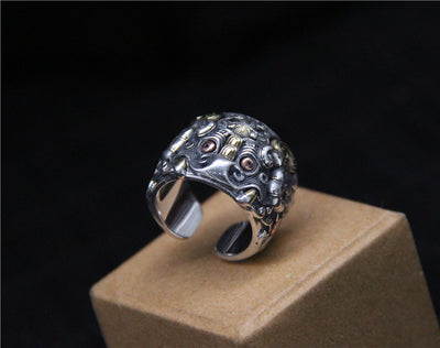 Anillo de Plata Esterlina 925 con Patrón Dragón Vintage - Image 12