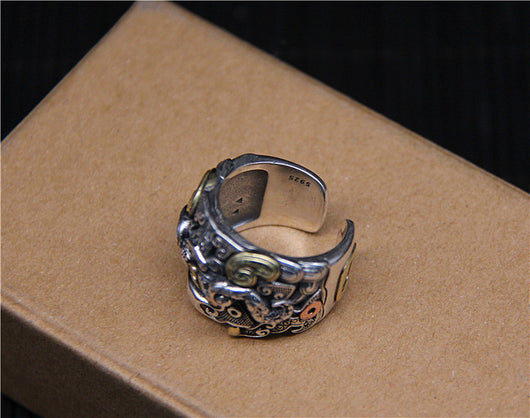 Anillo de Plata Esterlina 925 con Patrón Dragón Vintage - Image 14