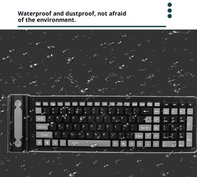 Teclado Inalámbrico Plegable Silicona Resistente al Agua 24g - Image 7