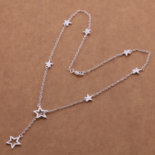 Conjunto de Joyería Plateada: Pulsera, Collar y Aretes Estrella - Image 18