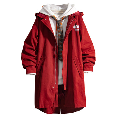 Chaqueta Cortavientos Roja de Largo Medio - Image 7