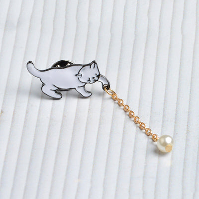 Broche de Gatito Anime con Perla - Accesorio de Moda Kawaii - Image 5