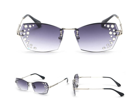 Gafas de Sol sin Marco con Diamantes Espejo Destellantes - Image 13