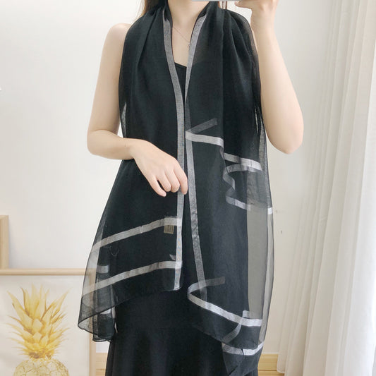 Pashmina de seda y lana - Bufanda chal versátil