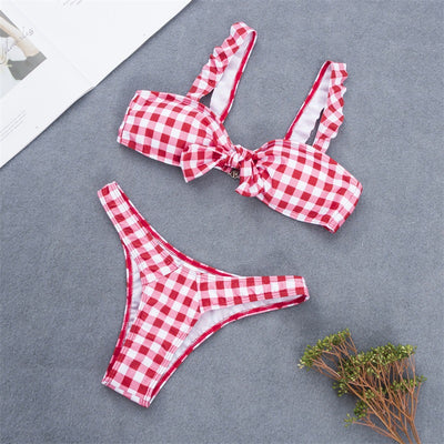 Traje de Baño Mujer Escote Cruzado a Rayas - Image 19