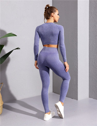 Conjunto Deportivo Yoga Mujer: Top sin Costuras y Pantalones Ajustados - Image 44