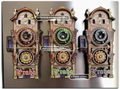Imán Refrigerador Reloj Astronómico de Praga con Engranajes Rotativos - Image 7