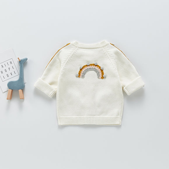 Suéter Tejido Infantil con Diseño Arcoíris de Burbujas