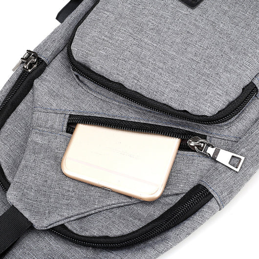 Bolsa de Pecho Deportiva USB con Carga - Estilo Coreano Canvas para Hombre - Image 2
