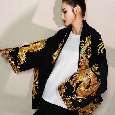 Chaqueta con Bordado de Dragón - Image 4